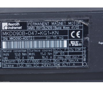REXROTH INDRAMAT MKD090B-047-KG1-KN MKD090B047KG1KN