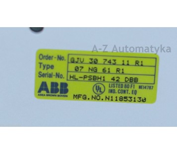 ABB: PROCONTIC T200 07NG61  GJV 30 743 11 R1  ( GJV3074311R1 ) POWER SUPLLY