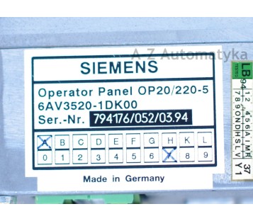 SIEMENS OP20 OP20/220-5  6AV3520-1DK00 ( 6AV35201DK00 )
