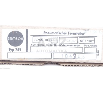 SAMSON 759 NPT-GEW.  NPT 1/8 3.759-000  0-0,6 bar  ! NEW !