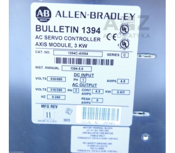 ALLEN-BRADLEY 3kW AXIS MODULE BULLETIN 1394 1394C-AM04 1394CAM04