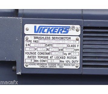 VICKERS BRUSHLESS SERVOMOTOR FAS1080060010208 FAS-1-080-060-01-02-08