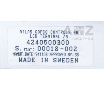 ATLAS COPCO MACS 4240500300 4240-5003-00 LCD TERMINAL