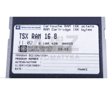 TELEMECANIQUE TSX RAM 16 8 TSXRAM168 082800  ! NEW ! 