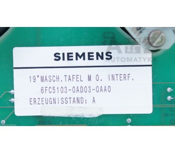 SIEMENS 6FC5103-0AD03-0AA0 6FX1152-4BA01 SINUMERIK 840 C 