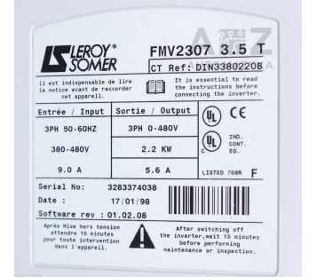 LEROY SOMER FMV2307 3.5T  DIN3380220B