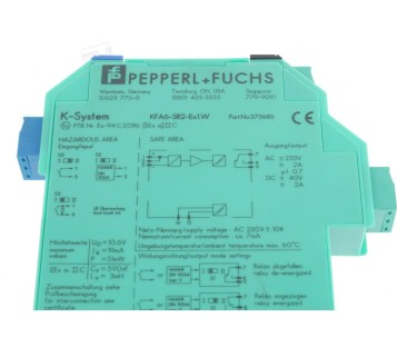 PEPPERL + FUCHS KFA6-SR2-EX1.W KFA6SR2EX1W 37368S WITHOUT LOCK