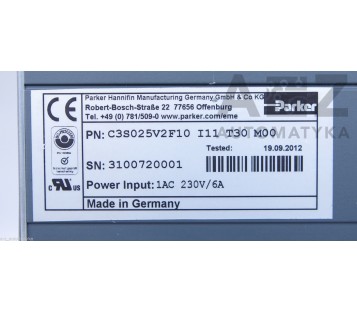 PARKER: COMPAX3 COMPAX-3  PN: C3S025V2F10 I11 T30 M00 ( C3S025V2F10I11T30M00 )