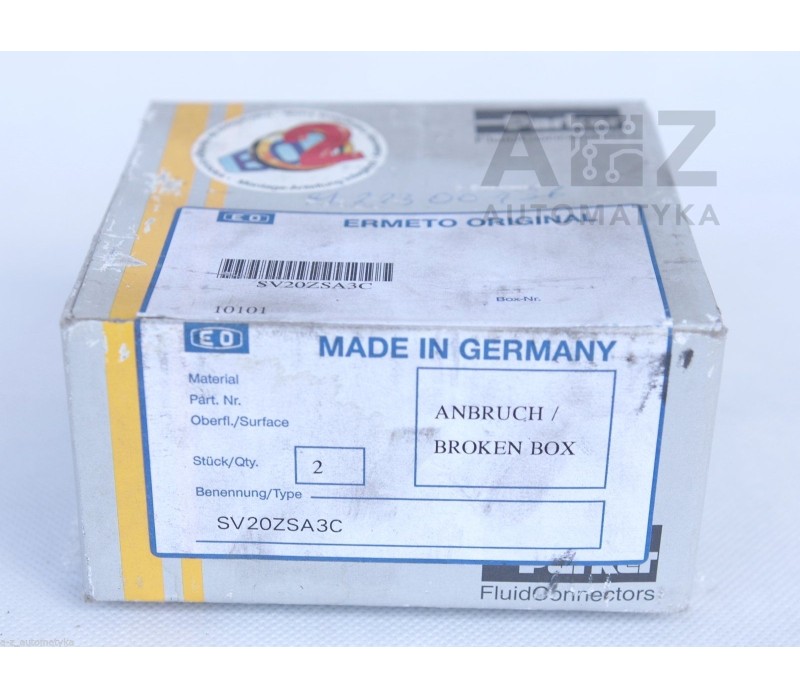 PARKER SV20ZSA3C 2pcs FLUID CONNECTORS BULKHEAD UNION ! NEW !