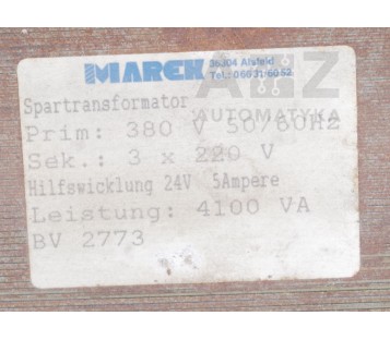 MAREK in:3x380V out: 3x220V + 24VAC BV2773 4100W 4100VA 
