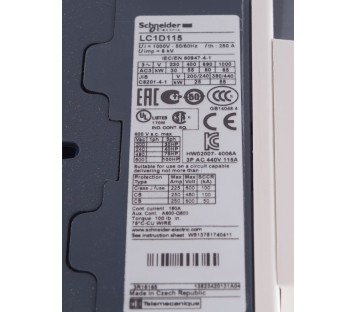 SCHNEIDER LC1 D115P7  LC1D115P7 037722 ! NEW !