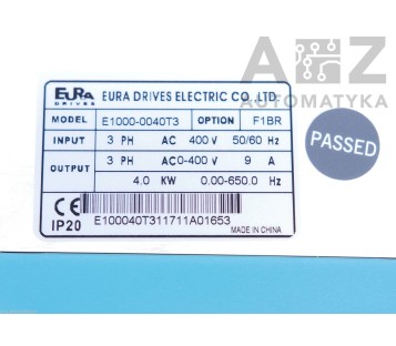 EURA DRIVES: E1000-0040T3 ( E10000040T3 )  4,0kW 0-400V 9A  ! NEW IN BOX !
