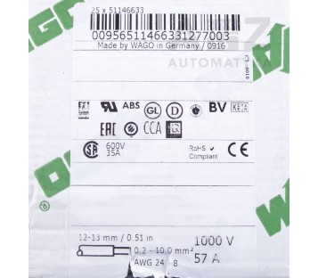 WAGO 784-601  784601 51146633 2-conductor through terminal block ! 25PCS ! NEW !