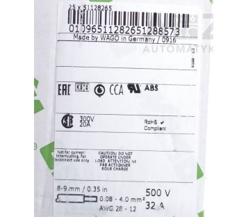 WAGO 769-108 769 108 769108 51128265 1-conductor female plug  ! 25PCS ! ! NEW !