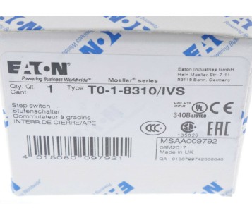 EATON T0-1-8310/IVS  TO-1-8310/IVS STEM SWITCH ! NEW ! 