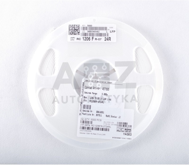 CONRAD 1206 TK100 !% 24R 0,25W 24 OHM 200 PPM ! 5000PCS  !  ! NEW ! 