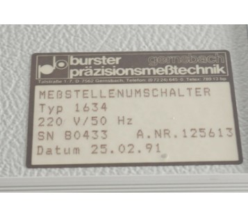 BURSTER 1630 1634 125613 