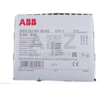 ABB 2CDS 253 001 R0165 2CDS253001R0165 S 203-B16  S203B16  ! NEW ! 