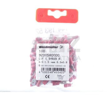 WEIDMULLER 9200580000 LIF 1,5M638 R 0,5-1,5 6,3X0,8  ! 100PCS ! NEW ! 