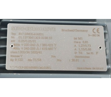 SEW R17 DR63L4/ASD1 01.1373961303.0038.10 