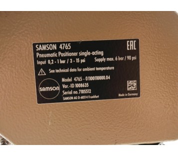 SAMSON 4765 1008635 PNEUMATIC POSITIONER SINGLE ACTING