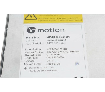 ATLAS COPCO QCS2-T 340 15 QCS2T34015 4240 0369 82 