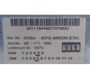 KUKA KPS-600/20-ESC KPS60020ESC E93DE143E4B531  13011148  
