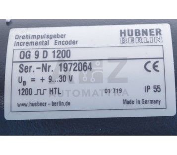 HUBNER OG 9 D 1200 OG9D1200 TDP 0,2 LT-4 1972064 ! NEW !