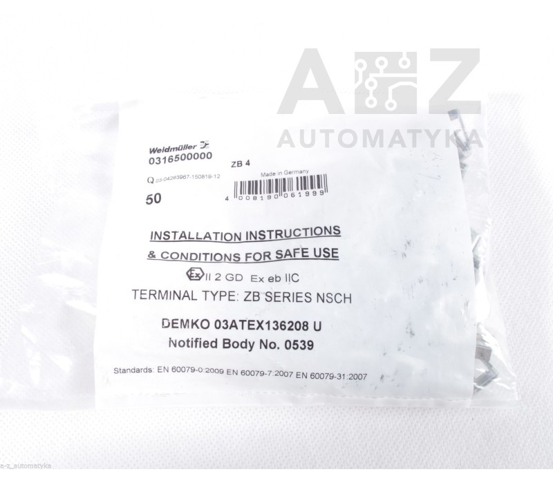 WELDMULLER 0316500000 03ATEX136208 U 03ATEX136208U 0539 ! 50pcs ! !NEW !