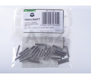 TOOLCRAFT DIN 914 A 1/A 2 M 1062693 Grub screws 4X20mm 1062693 ! 25pcs !  NEW !
