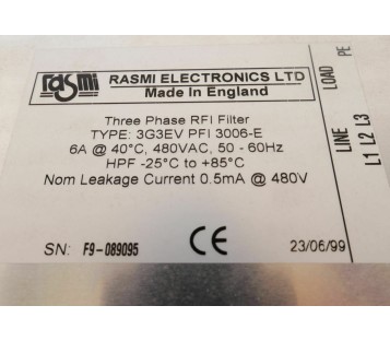 RASMI 3G3EV PFI 3006-E RFI FILTER 