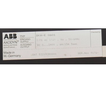 ABB DKH0601 DKH-E 0601 DKHE0601 AXODYN GAT532193R0001