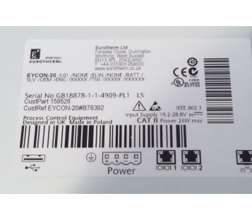 EUROTHERM EYCON-20 /L01/NONE/ELIN/NONE/BATT/SLV/OEM/ENG/XXXXX/TS0