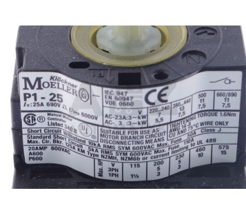 MOELLER P1-25/E P125E  P1-25 P125  ! NEW !  