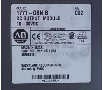 ALLEN BRADLEY DC OUTPUT MODULE 1771-OBN B  1771OBNB 1771-0BN B  17710BNB 