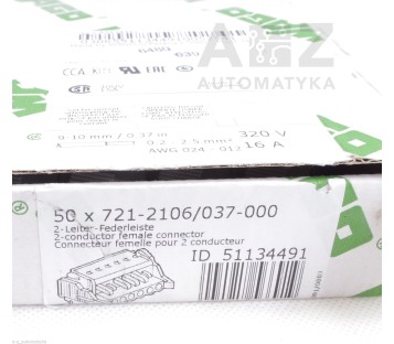 WAGO 721-2106 721-2106/037-000 51134491 320V 16A 2-CONDUCTOR FEMALE ! 7PCS! NEW!