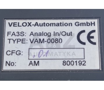 VELOX VELOX-AUTOMATION ANALOG IN/OUT  FA-3S FA3S  VAM-0080  VAM0080 