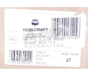 TOOLCRAFT 132728 12 X 55 ! 25PCS ! NEW ! 