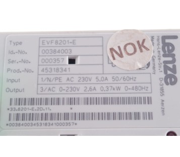 LENZE EVF8201-E  EVF8201E 00384003  45318341 