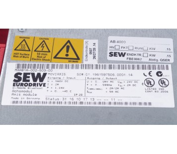 SEW EURODRIVE MOVIAXIS MXA81A-002-503-00 MXA81A00250300