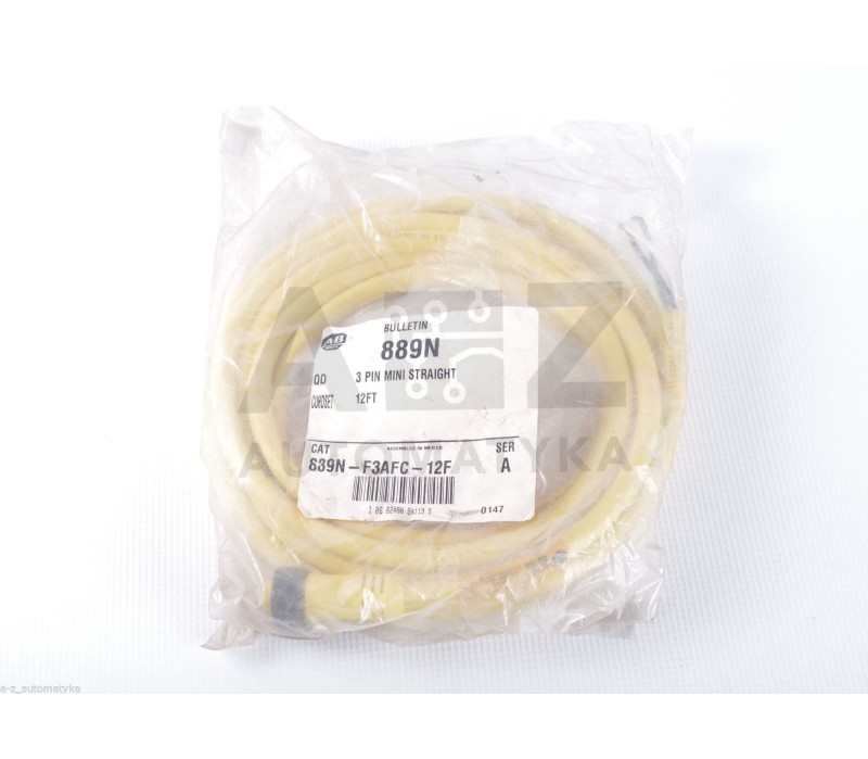 ALLEN BRADLEY 3 PIN MINI STRAIGHT 889N 889N-F3AFC-12F  889NF3AFC12F ! NEW !