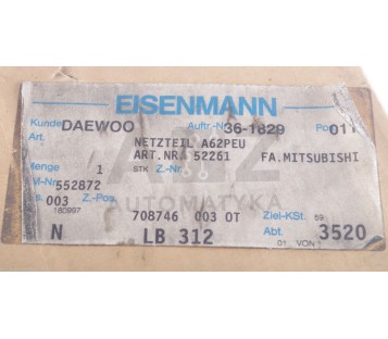 MITSUBISHI EISENMANN MELSEC A62PEU 52261  ! NEW !