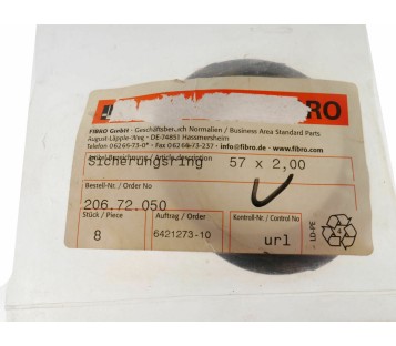 C Clip Retaining Ring Snap Ring 57X2,00mm 8PCS ! NEW !