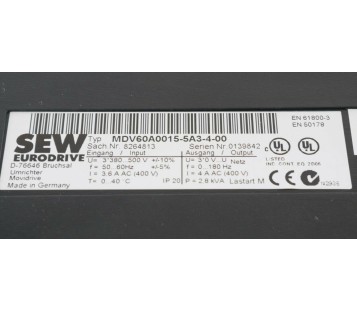SEW MDV60A0015-5A3-4-00 MDV60A00155A3400 8264813 