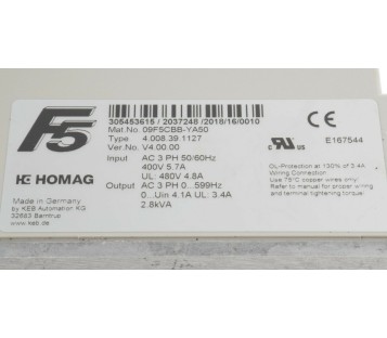 KEB F5 09F5CBB-YA50 09.F5.CBB-YA50 09F5CBBYA50