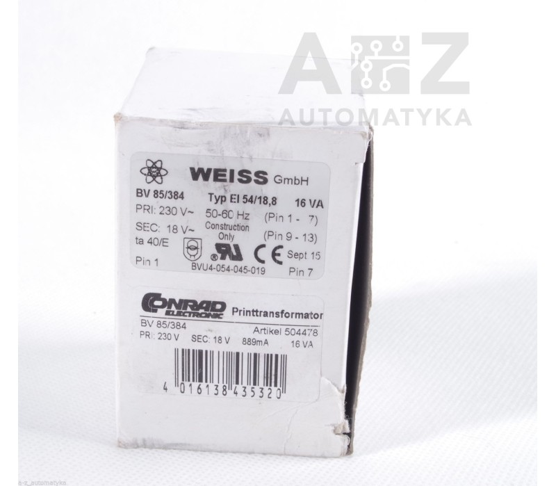 CONRAD WEISS BV 85/384 EI 54/18,8  BVU4-054-045-019  BVU4054045019 ! NEW !