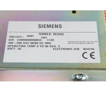 SIEMENS SIREC D300 7ND4421-1EA01-1AA1