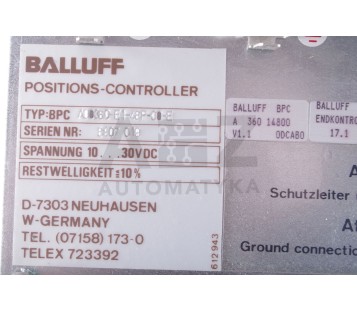 BALLUFF POSITIONS-CONTROLLER  A00360-E1-48P-00-E  A00360E148P00E