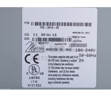 MARCONI  ES-3812 ES3812 ES 3812 700-2814-05  700281405