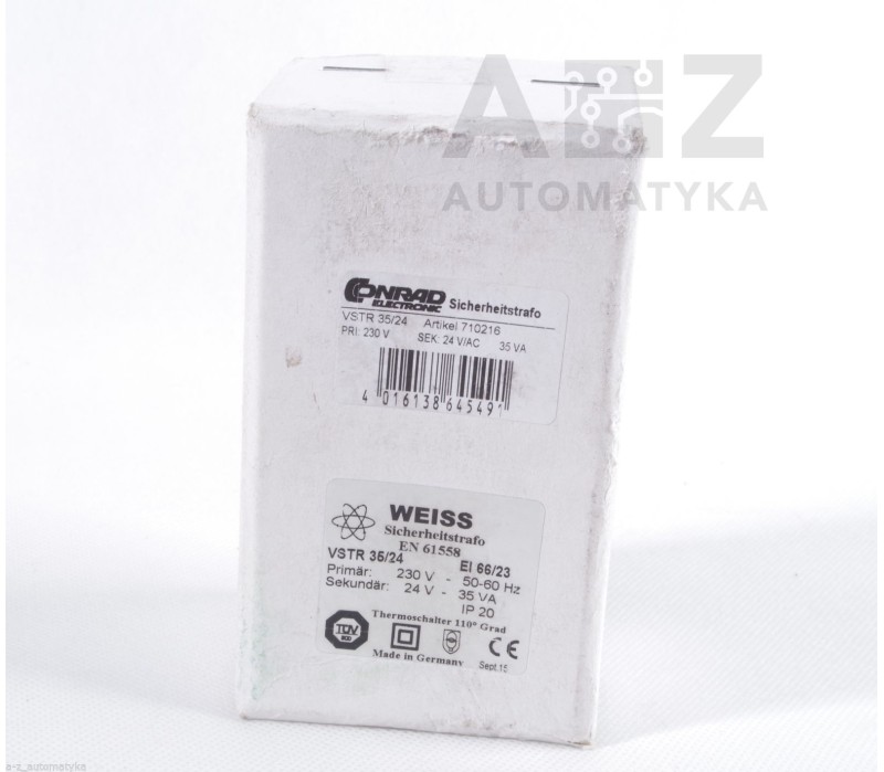 CONRAD WEISS EN 61558 VSTR 35/24 EI 66/23 35VA Transformer, 24V ! NEW !